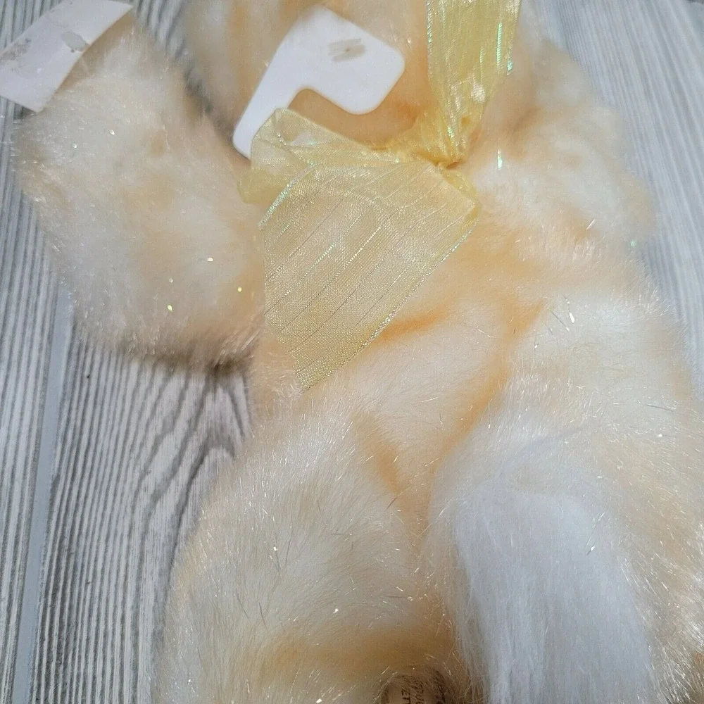 Dan Dee Plush Duck‎ Yellow White Tinsel Sparkle Fur Easter Collector Choice 14in